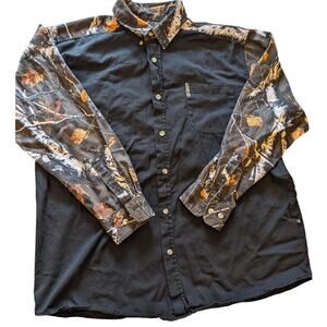 Legendary Whitetails Button Down Shirt Men 2XLT Camo Sleeves Long Sleeve Hunting